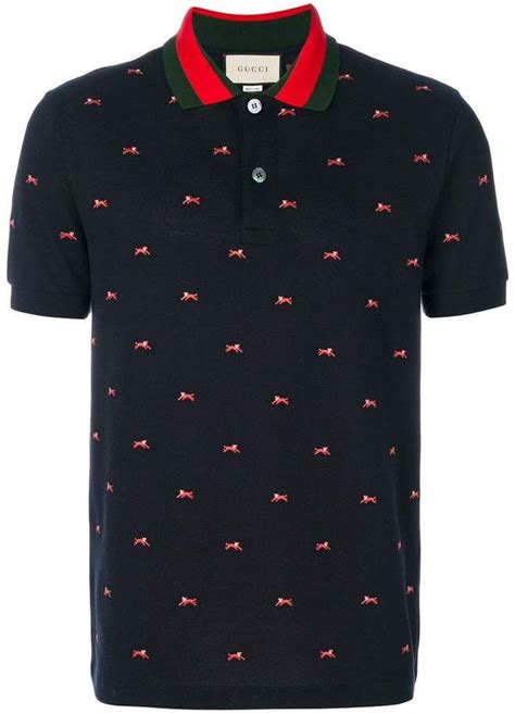 gucci polo shirt black|Gucci panther polo shirt.